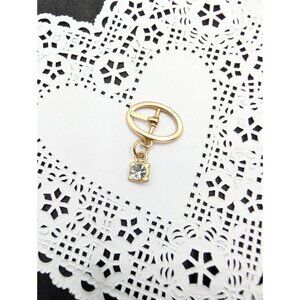 Miniature charm buckle for shoe lace with faux stone 1.5"